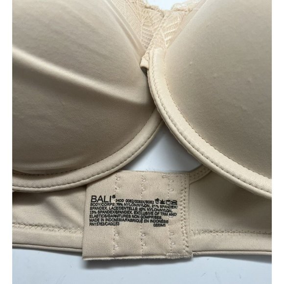 Bali Women Passion for Comfort Back Smoothing Light Lift Lace Underwire Bra 34DD - Picture 4 of 4